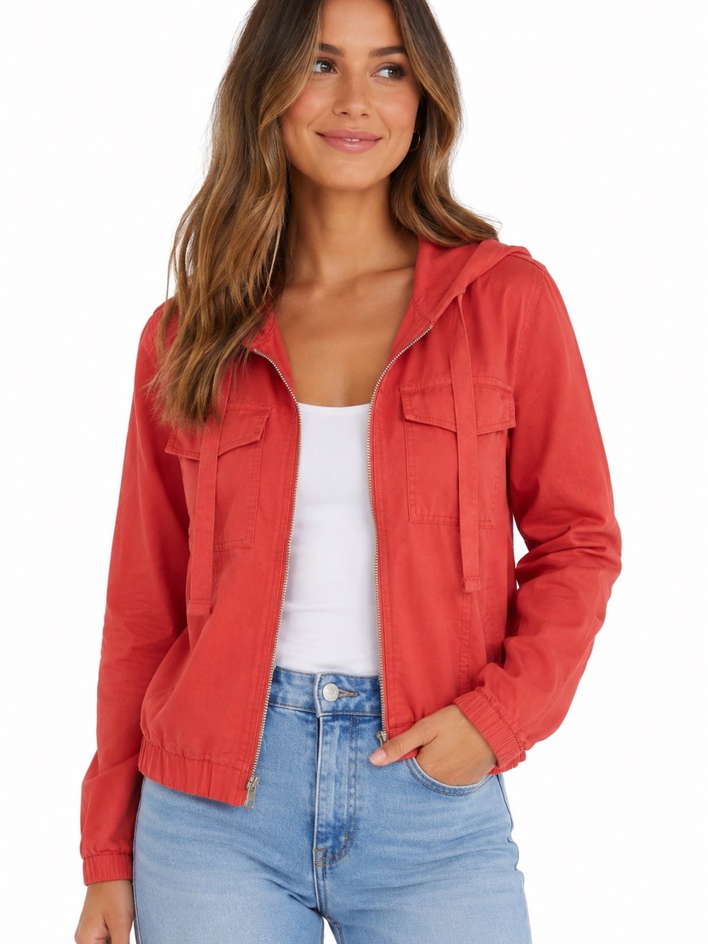 Liverpool Los Angeles Coral Hooded Utility Jacket Women’s Small